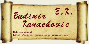 Budimir Kanačković vizit kartica